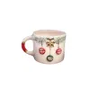 Anatoliacraft Red / White Handcrafted Holiday Ornament Ceramic Mug With Real Gold Detailing & Festive Bow Design