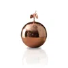 Anatoliacraft Rose Gold Copper Hammered Brass Sphere With Ginkgo Leaf Handle In Gold