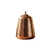 Anatoliacraft Rose Gold Hammered Solid Copper Storage Jar With Tin Lined Interior In Gold