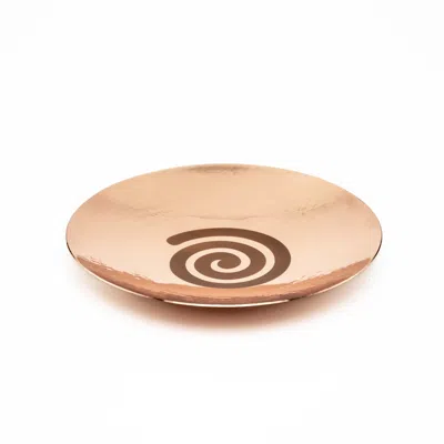 Anatoliacraft Rose Gold Hand-hammered Copper Spiral Wellness Incense Plate