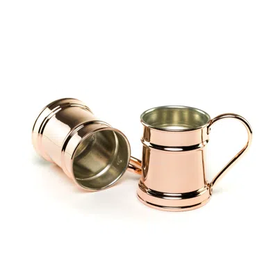Anatoliacraft Rose Gold Handcrafted Copper Beer Tankards – Set Of Two, Copper Glasses Collection