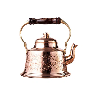 Anatoliacraft Rose Gold Handmade Engraved Solid Copper Teapot