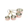 Anatoliacraft Rose Gold Handmade Solid Copper Measuring Cups, Four Pieces