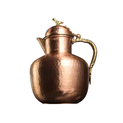 Anatoliacraft Rose Gold Handmade Solid Copper Pitcher, Hammered Water & Beverage Jug