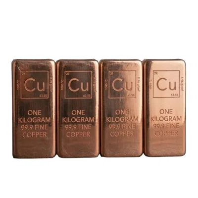 Anatoliacraft Rose Gold Set Of Four Pure Copper Bullion Bar, Four Kilogram