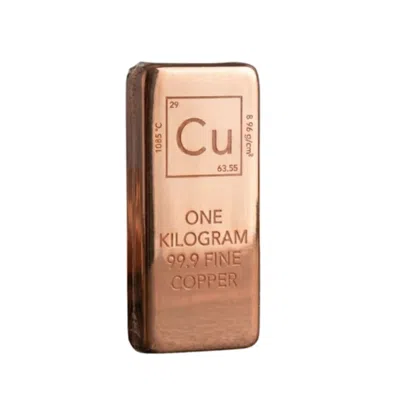 Anatoliacraft Rose Gold Solid Copper Ingot Bar One Kg, Fine Copper Investment Bar With Certificate In Metallic