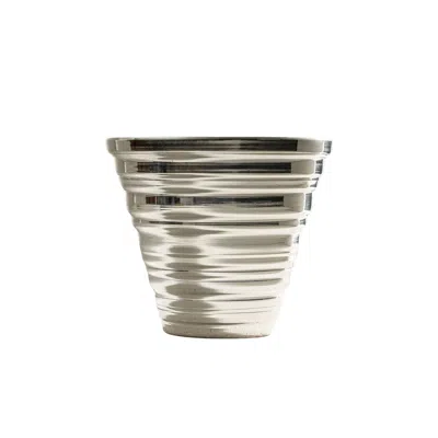 Anatoliacraft Serrated Full Silver Coated Copper Tumbler · Handmade Copper Glass In Gray