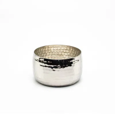 Anatoliacraft Silver Hand-hammered Solid Copper Snack Bowl , Chrome Finish