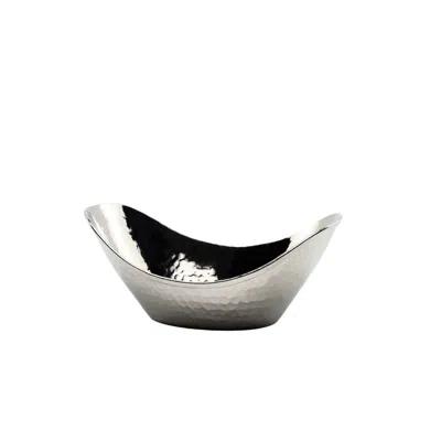 Anatoliacraft Silver Handcrafted Copper Bread Basket, Color Chrome