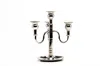 Anatoliacraft Silver Handmade White Copper Candelabra - Vintage Copper Candlestick Holder