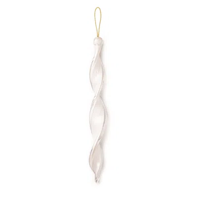 Anatoliacraft White Handmade Christmas Tree Decoration – Hand-blown Glass Icicle Ornament