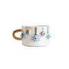 Anatoliacraft White Handmade  Evil Eye Ceramic Mug - Real Gold-plated Handle In White