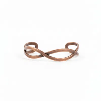 Anatoliacraft Women's Brown Infinity Twist Copper Open Cuff Bracelet