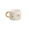 Anatoliacraft Yellow / Orange Handmade Daisy Delight Ceramic Mug With Real Gold Accents