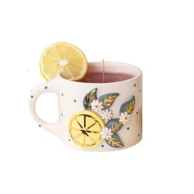 Anatoliacraft Yellow / Orange Lemon Blossom Handmade Ceramic Mug