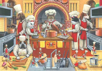 Anatolian Kool Kat Kuisine 500 Piece Jigsaw Puzzle For Adults In Metallic