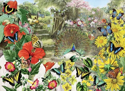 Anatolian Peacock In The Garden 1000 Piece Jigsaw Puzzle For Adults In Multi