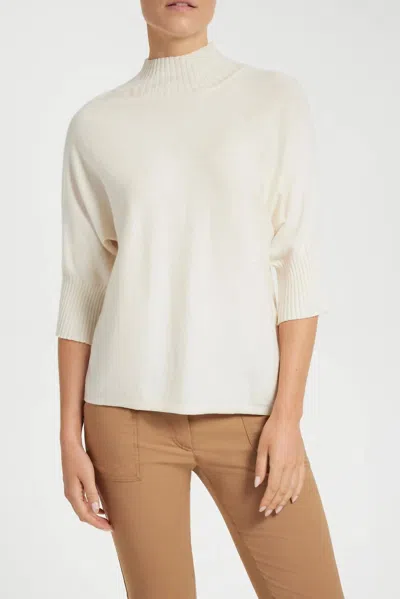 Anatomie Ash Ribbed Mock Neck Sweater In Ivory In Neutral