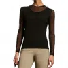 Anatomie Kim Mesh-sleeve Top In Black