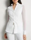 Anatomie Beth Mesh-sleeve Shirt In White In White