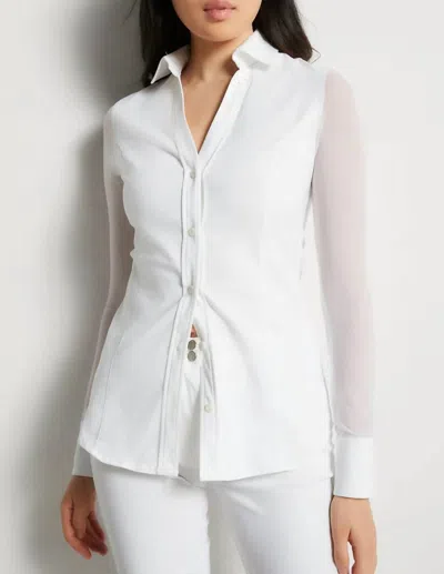 Anatomie Beth Mesh-sleeve Shirt In White