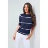 Anatomie Campbell Sheer Stripe Pullover Top In Blue