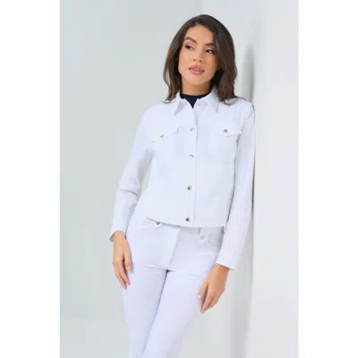 Anatomie Delilah Performance Cotton Trucker Jacket In White