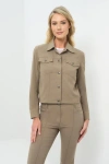 Anatomie Delilah Ultra Light Weight Denim Style Jacket In Brown