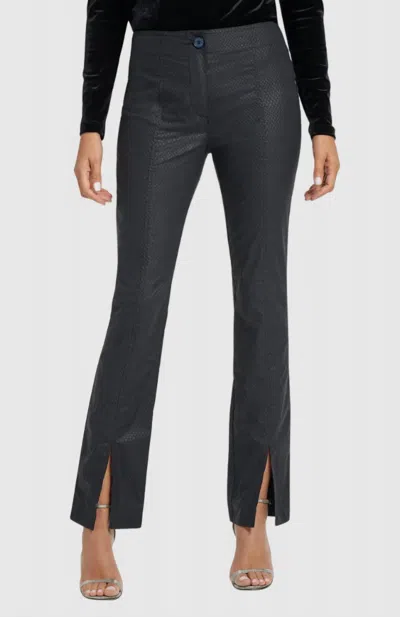 Anatomie Dominica Snake Embossed Slit Ankle Pant In Black