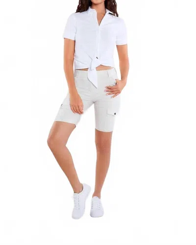 Anatomie Dot Tie Front Saiara Blouse - Plus In Stone/white In Multi