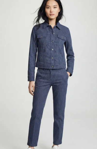 Anatomie Dynamic Dina Striped Ultralight Tapered Ankle Pant In Blue