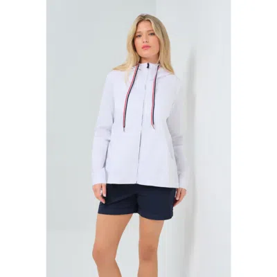 Anatomie Gabi Stretch Woven Hooded Full Zip Jacket In Blue