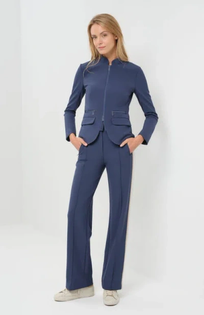 Anatomie Gisela Aeroflow Zip Front Twill Blazer In Blue