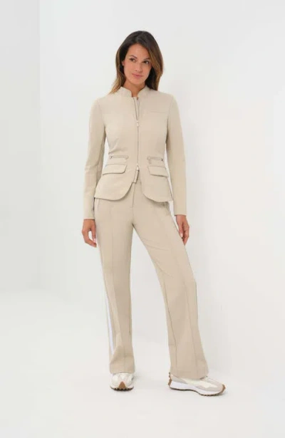 Anatomie Gisela Aeroflow Zip Front Twill Blazer In Neutral