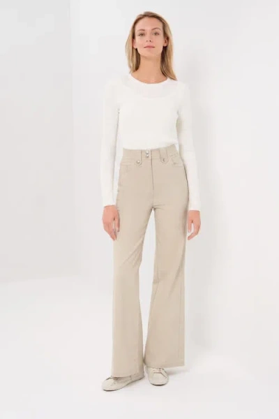 Anatomie Harley Performance Cotton Travel Wide Leg Pant In Neutral