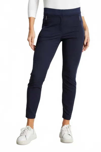 Anatomie Ipant Hybrid Zip Front Slim Fit Pant In Navy In Blue