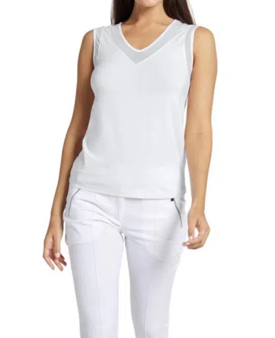 Anatomie Jackson Short Sleeve V-neck Tank Top In White