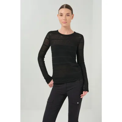 Anatomie Juliana Pointelle Long Sleeve Top In Black