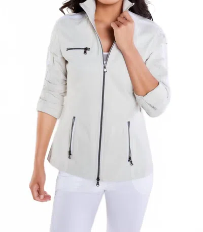 Anatomie Justine Saira Zip-up Jacket In Stone/white In Gray