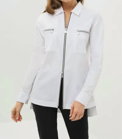 Anatomie Kari Poplin Zip Shirt In White