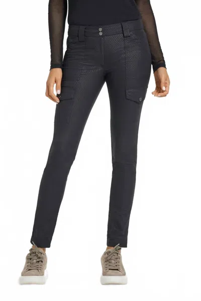 Anatomie Kate Skinny Snake Embossed Cargo Pants In Black