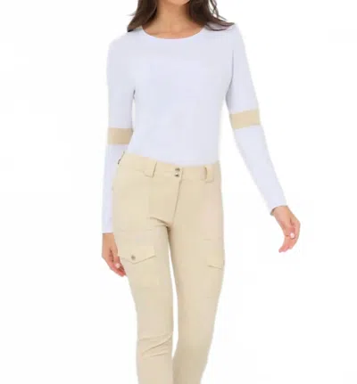 Anatomie Kensley Contrast Pima Top In White/wheat
