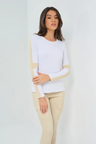 Anatomie Kensley Contrast Sleeve Pima Top In Multi