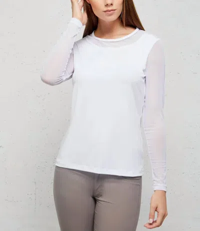 ANATOMIE KIM JERSEY MESH TOP IN WHITE