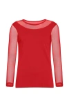 Anatomie Kim Mesh-sleeve Top In Atomic Red