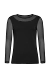 Anatomie Kim Mesh-sleeve Top In Black