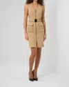 Anatomie Kourt Belted Zip Dress In Camel
