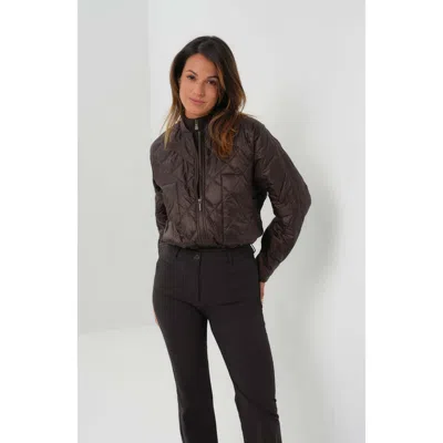 Anatomie Kyoto Quilted Bomber Jacket In Brown