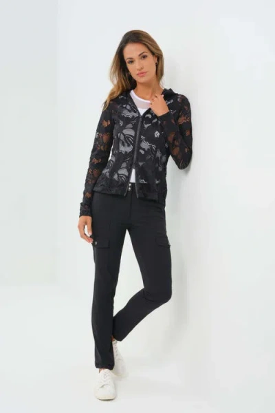 Anatomie Lace Bree Lace Full Zip Jacket With Hood In Black