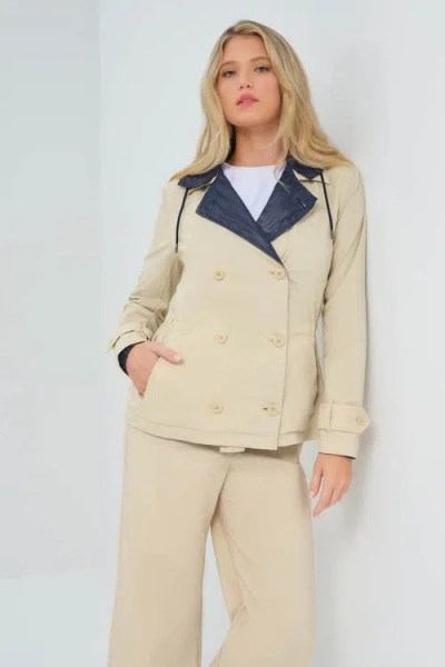 Anatomie Lexie Performance Cotton & Nylon Reversible Trench Jacket In Multi